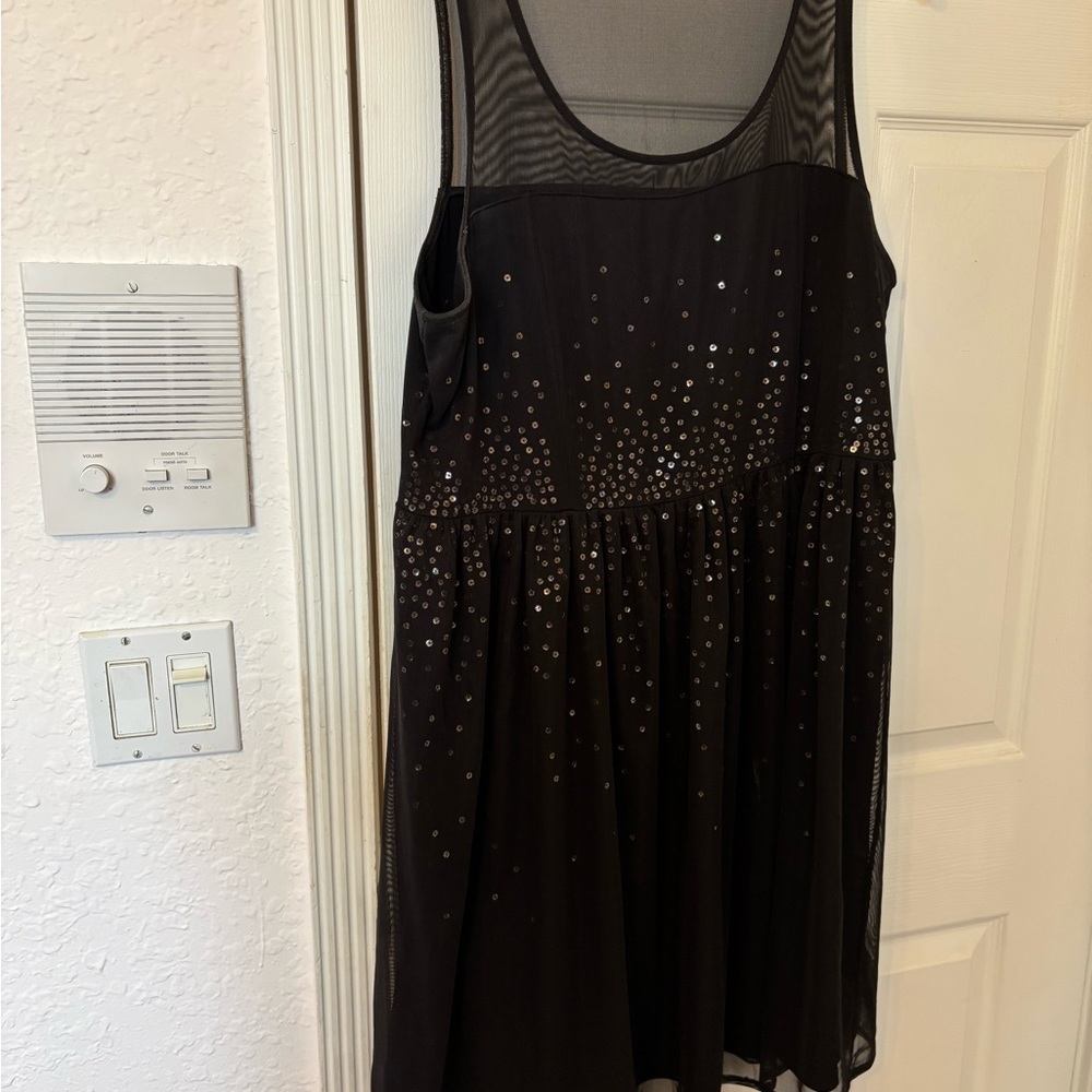 Lane Bryant Black Mesh Detail Dress